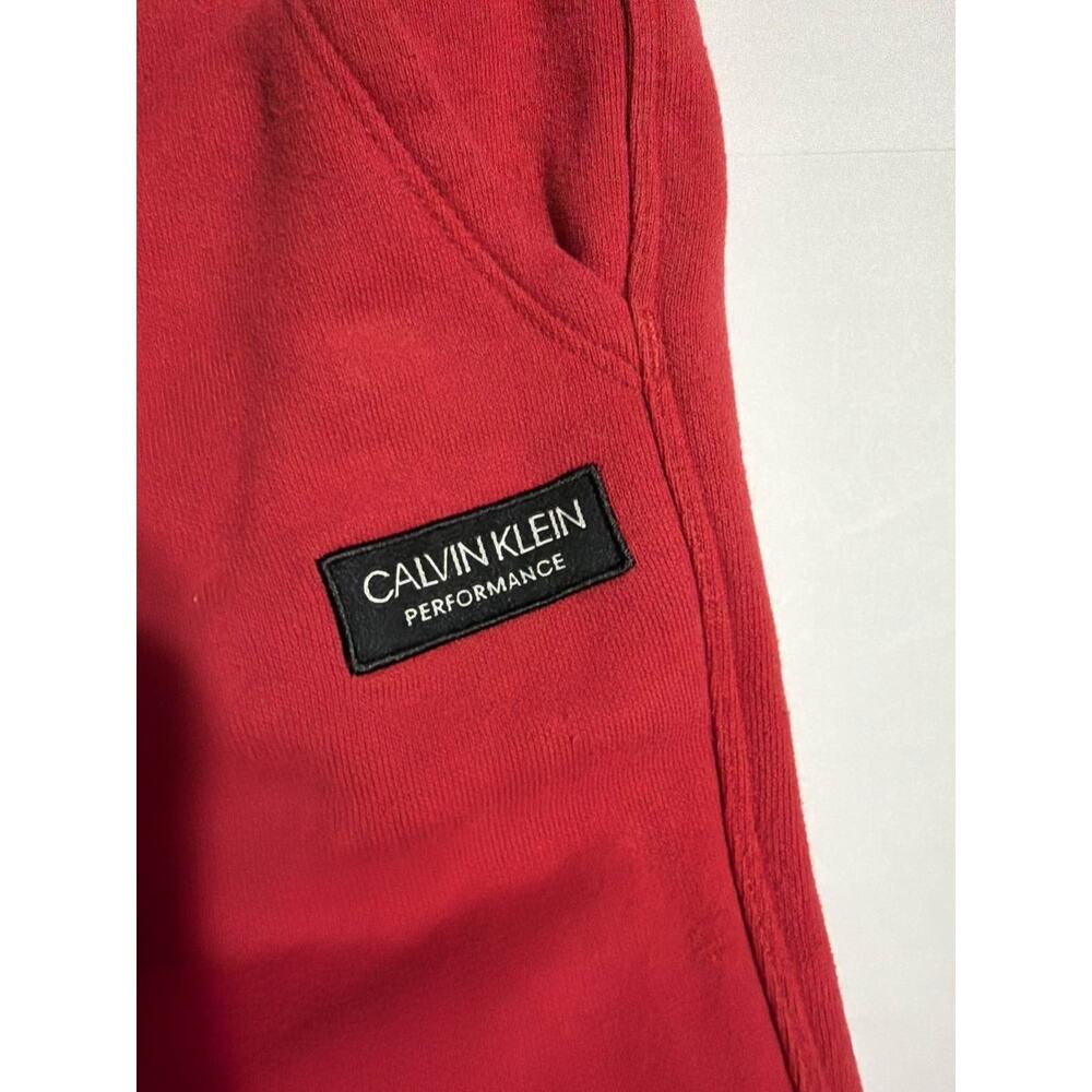 Calvin Klein Performance M Red Joggers Sweatpants Drawstring Pockets - Picture 5 of 5